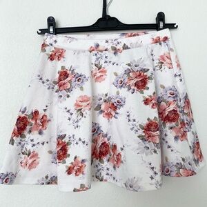 Wet Seal White Floral Skirt